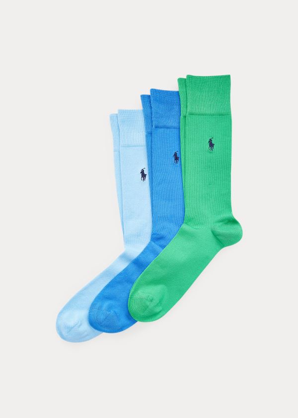 Calcetines Polo Ralph Lauren Hombre Azules - Supersoft Trouser 3-Pack - RVGYI5169